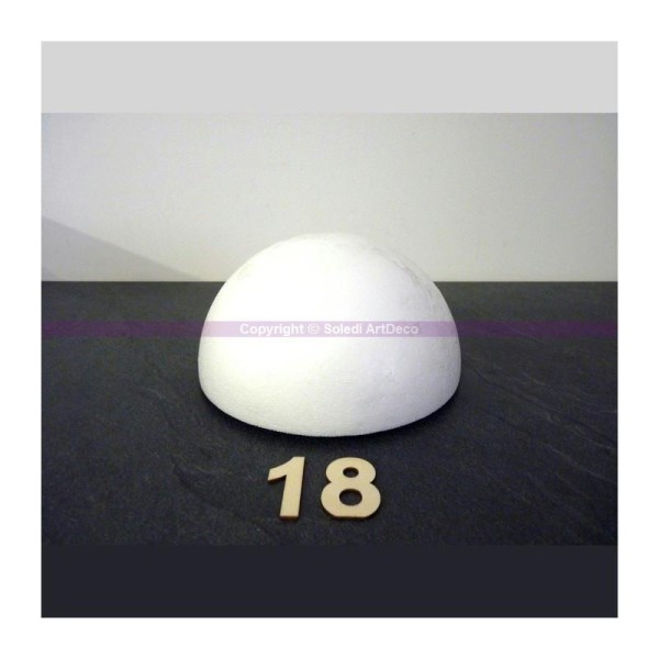 Demi-Sphère de 18 cm de diamètre, Dôme creux en polystyrène - Photo n°1