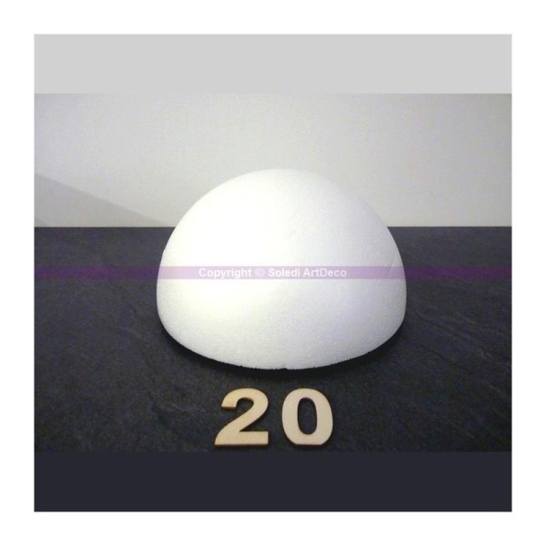 Demi-Sphère de 20 cm de diamètre, Dôme creux en polystyrène - Photo n°1