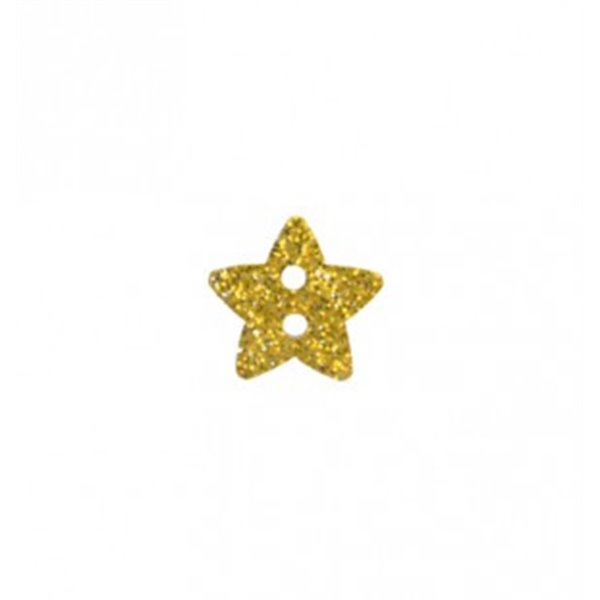Lot de 6 boutons étoile paillettée jaune 11mm - Photo n°1