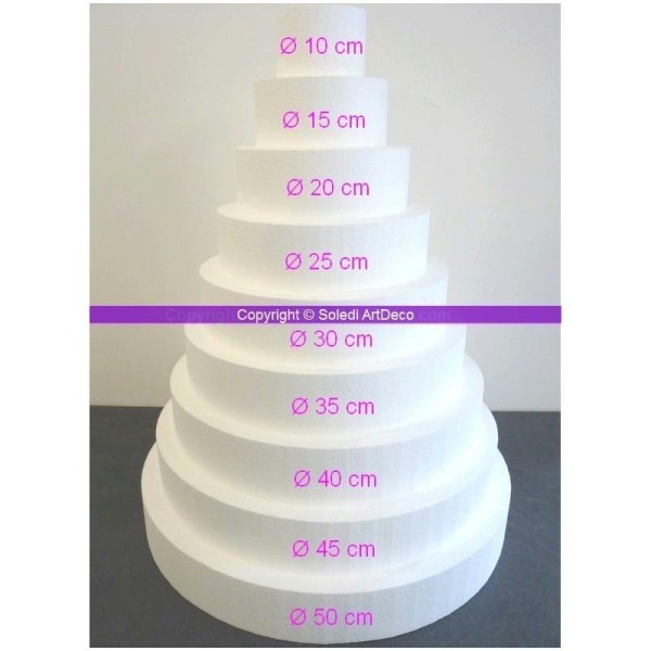 Pièce montée Wedding Cake XXL en polystyrène haute densité, 90 cm - Photo n°1