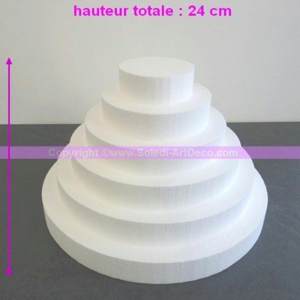 Pièce montée en polystyrène haute densité, hauteur 24 cm, diam. Base 35 - Photo n°1