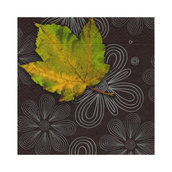 Lot de 2 Serviettes en papier motif Feuille d'automne,  3 épaisseurs, 33x33 cm - Photo n°1