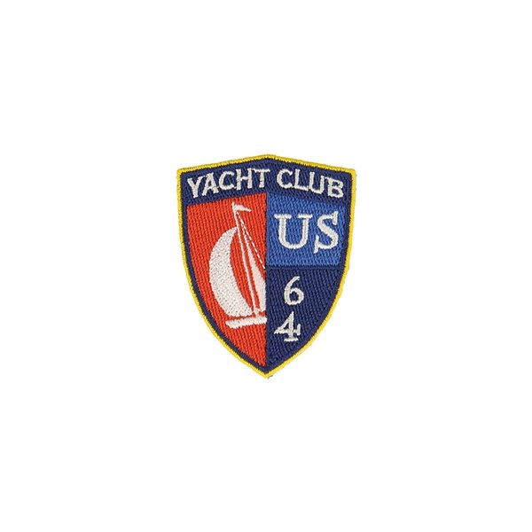 Ecusson thermocollant blason nautique yacht club 64 4,1cm x 4,2cm - Photo n°1