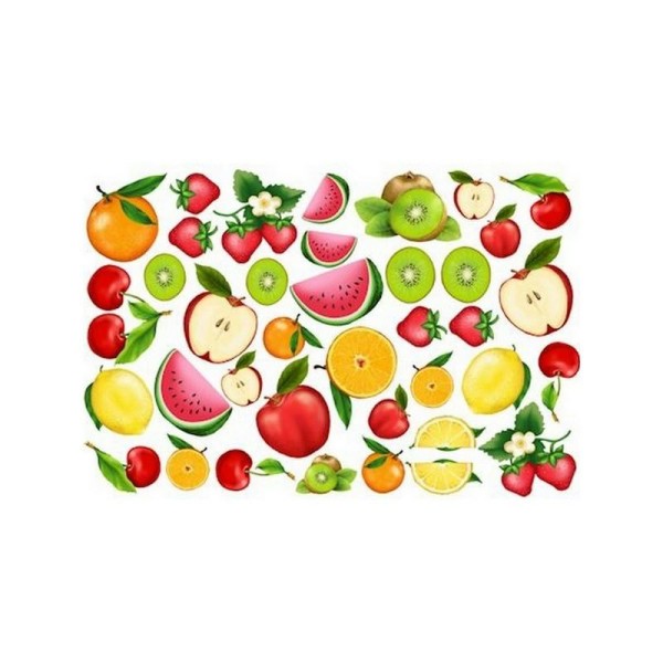 Planche de mousse caoutchouc thermoformable, 30 x 20 cm, Sujet Fruits - Photo n°1