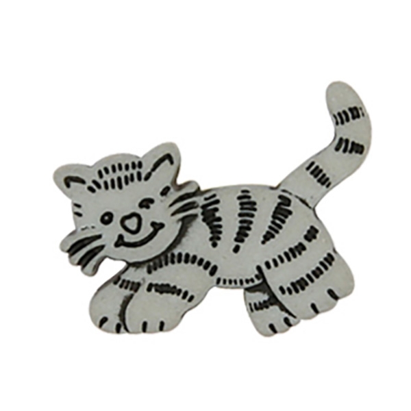 Bouton à queue chat tigre 23mm Gris - Photo n°1