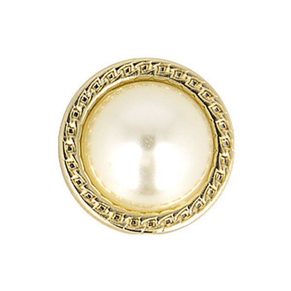 Bouton perle 18mm couleur ivoire - Photo n°1