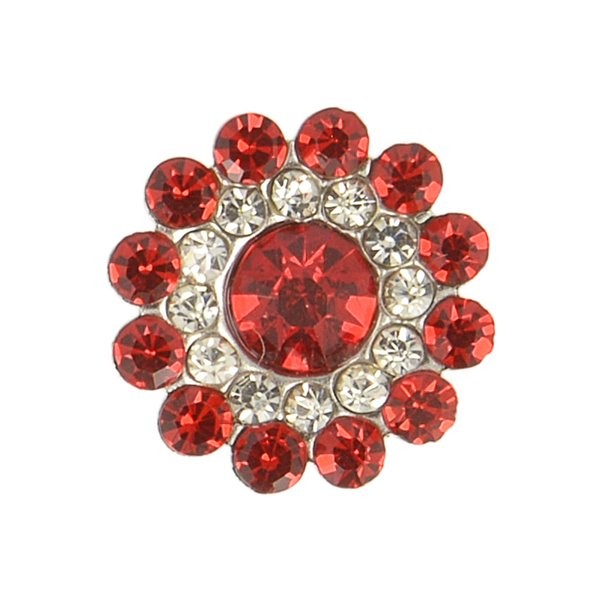 Bouton strass 13mm rouge - Photo n°1