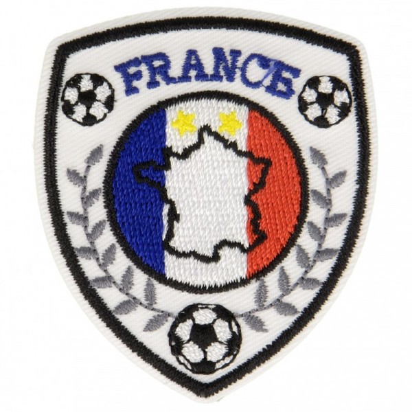 Lot de 3 écussons thermocollants blason France football 4 cm x 5 cm - Photo n°1