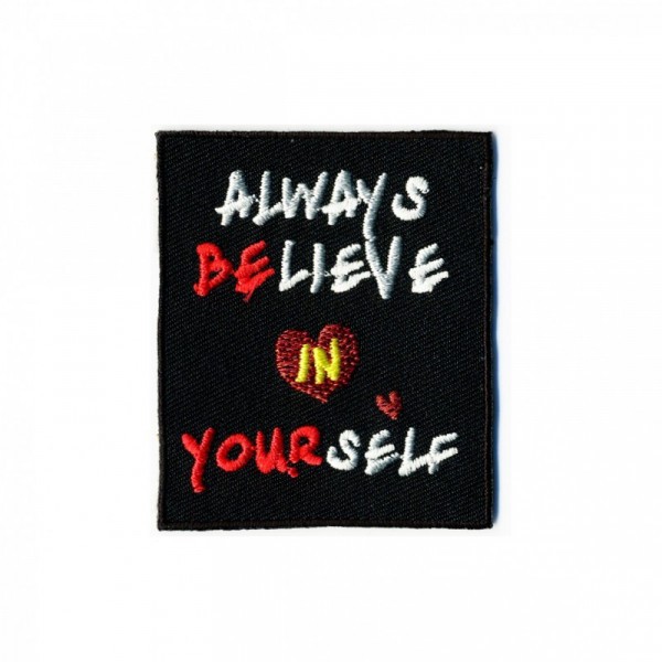 Lot de 3 écussons thermocollants  Believe in yourself 50mm x60mm - Photo n°1