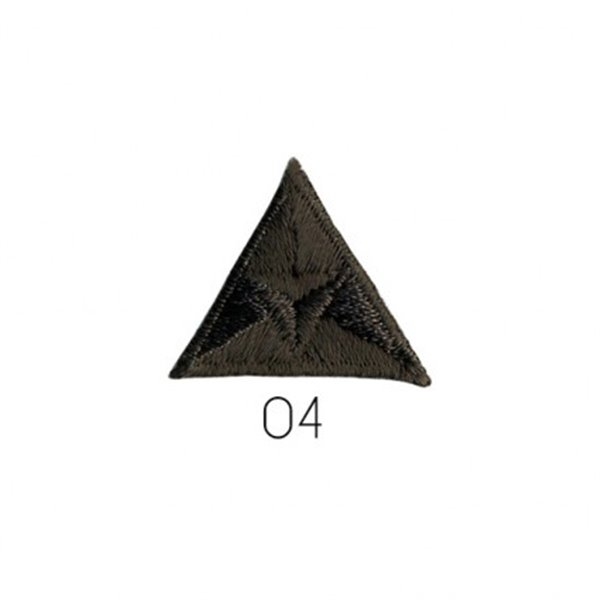 Lot de 3 écussons thermocollants mouche triangle brodé gris foncé 2x2cm - Photo n°1