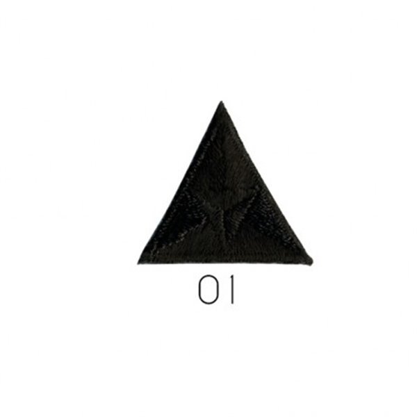 Lot de 3 écussons thermocollants mouche triangle brodé noir 2x2cm - Photo n°1
