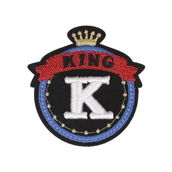 Lot de 3 écussons thermocollants badge royal K King 5cm - Photo n°1