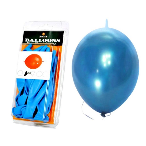 Lot de 10 Ballons de baudruche connecteur Bleu, 30 cm, anniversaire fête - Photo n°1