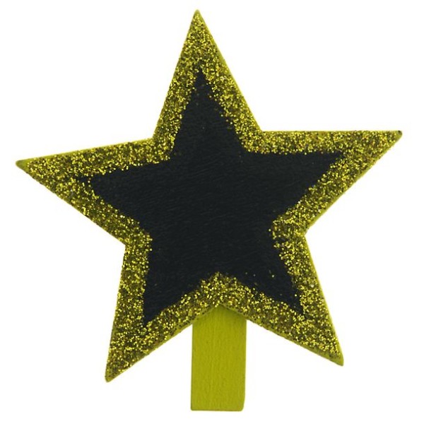Marque place étoile pailletée vert anis x4 - Photo n°1