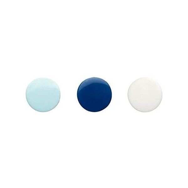 Prym Love Boutons pression plastique 12mm bleu/blanc/bleu clair - Photo n°2