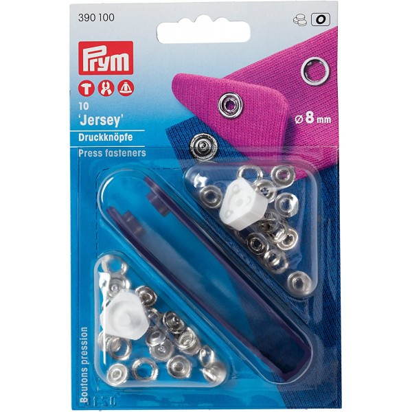 Prym Boutons pression Jersey laiton 8 mm argent - Photo n°1