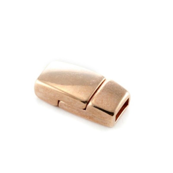 1 Fermoir rectangulaire en métal  magnétique pour cuir 17x8.2xtr5.1x2.2mm rose gold (rose/doré) - Photo n°1