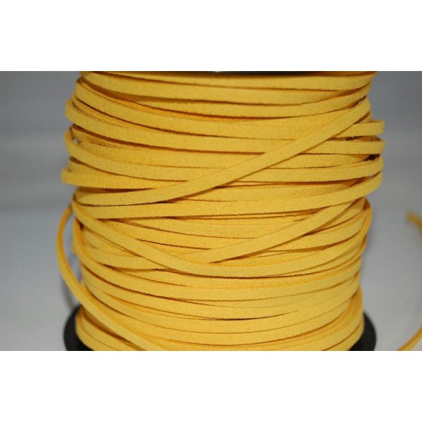 1 M mètre de suédine (daim artificiel) de couleur jaune 3 mm - Photo n°1