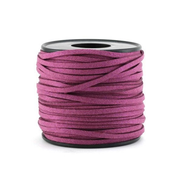 1 M mètre de suédine pailleté brillant (daim artificiel) de couleur mauve violet  3 mm - Photo n°1