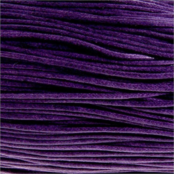 1 Mètre Coton Ciré 1mm mauve violet foncé - Photo n°1