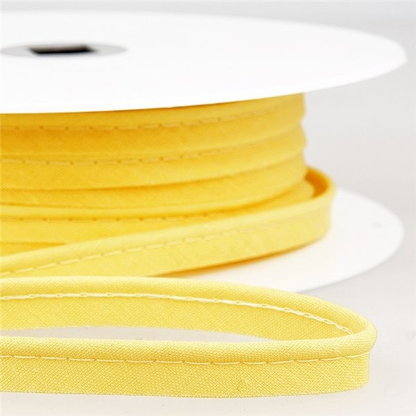 Bobine 25m Passepoil robe biais tous textiles 10mm jaune paille - Photo n°1