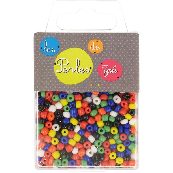 Perles de verre 6/0 multicolores en boîte de 40g - Photo n°1