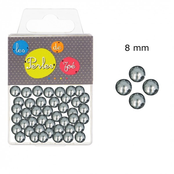 Perles rondes gris foncé 8mm - boite de 16g - Photo n°1