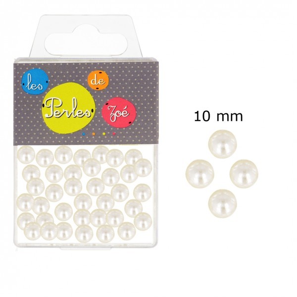 Perles rondes blanches 10mm - boite de 16g - Photo n°1