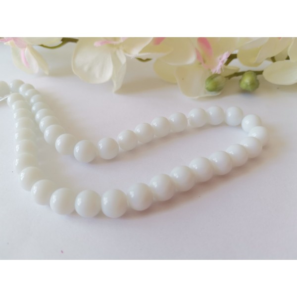 Perles en verre ronde 8 mm blanche x 20 - Photo n°2