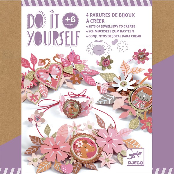 Kit Créatif Djeco - Do it Yourself Doux médaillons - 4 parures de bijoux à créer - Photo n°3