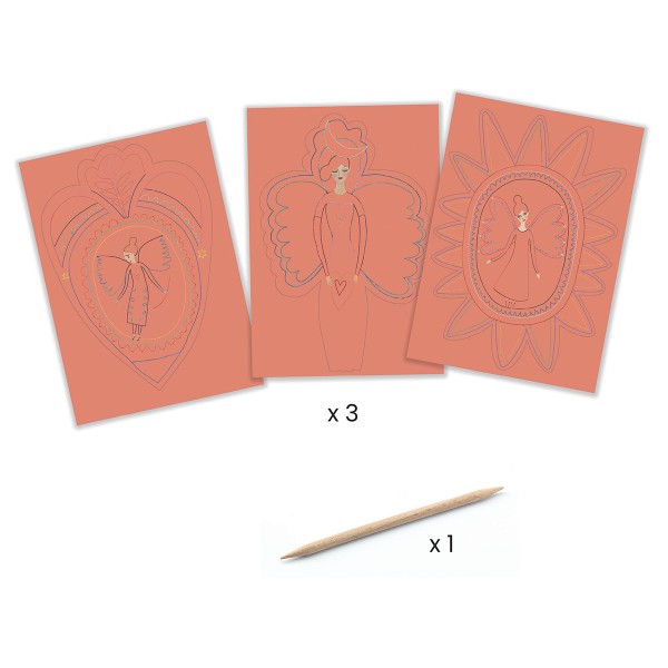 Mini Kit Créatif Djeco - Cartes à gratter - Anges - Photo n°3