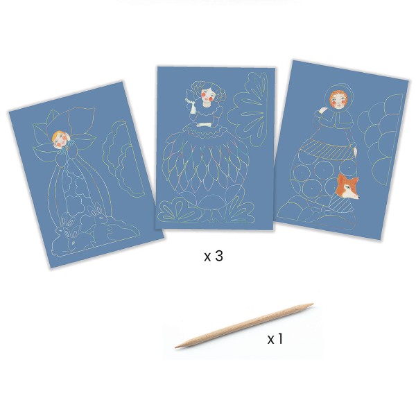 Mini Kit Créatif Djeco - Cartes à gratter - Jolies Robes - Photo n°3