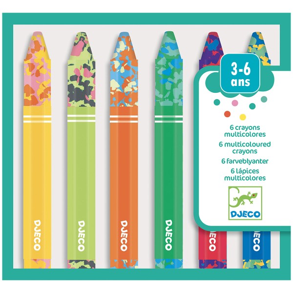 Crayons de couleur multicolores - 6 pcs - Photo n°1