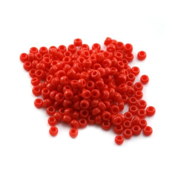 10 G (+/- 875 perles) rocaille miyuki 11/0 n°408 rouge opaque - Photo n°1