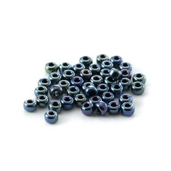 10 G (+/- 875 perles) rocaille miyuki 11/0 n°456 bleu foncé métallisé (métallique) - Photo n°1