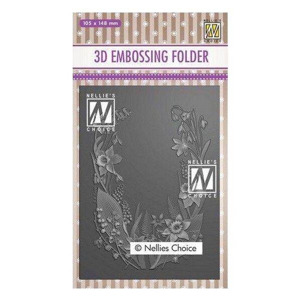 Embossing folder classeur de gaufrage 10,5 x 14,8 cm FLOWER FRAME 020 - Photo n°1