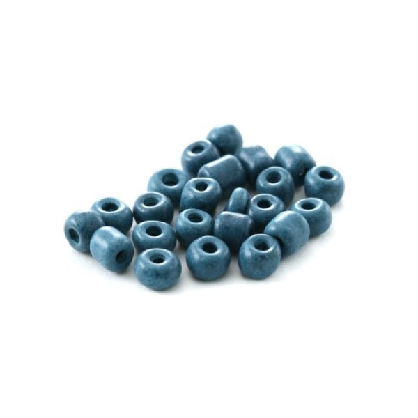 20 G (+/- 260 perles)  verre rocailles 6/0 turquoise foncé (bleu)     4mm diamètre - Photo n°1