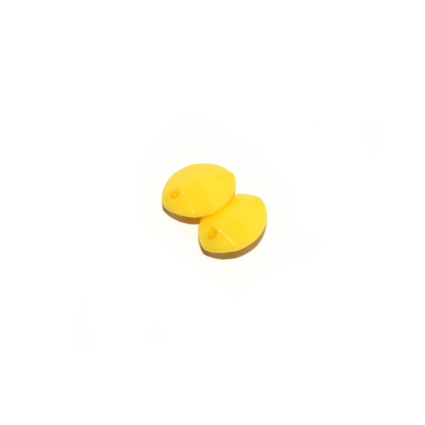 Breloque goutte/larme acrylique 11x9 mm jaune x10 - Photo n°1
