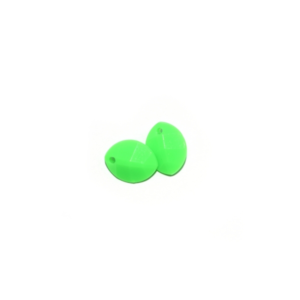 Breloque goutte/larme acrylique 11x9 mm vert x10 - Photo n°1
