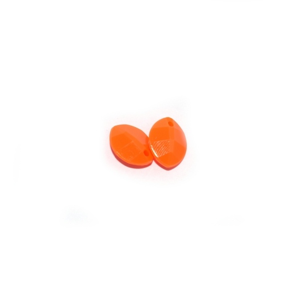 Breloque goutte/larme acrylique 11x9 mm orange x10 - Photo n°1