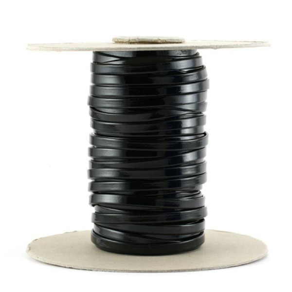 50 CM de cordon venis plat (imitation cuir) brillant 6 x2mm  noir petit moyen couleur neutre - Photo n°1