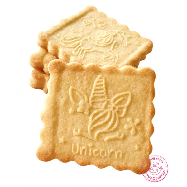 Tampon pour biscuits bois déco + emporte-pièce - Licorne - 2 pcs - Photo n°3