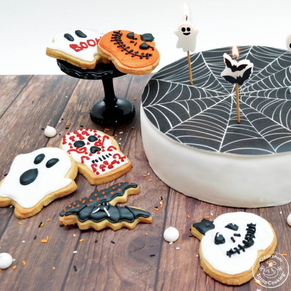 Rouleau de pâte à sucre fantaisie - Halloween Toile d'araignée - 24 cm - Photo n°2
