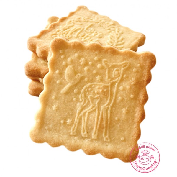 Tampon pour biscuits bois déco + emporte-pièce - Forêt enchantée - 2 pcs - Photo n°2