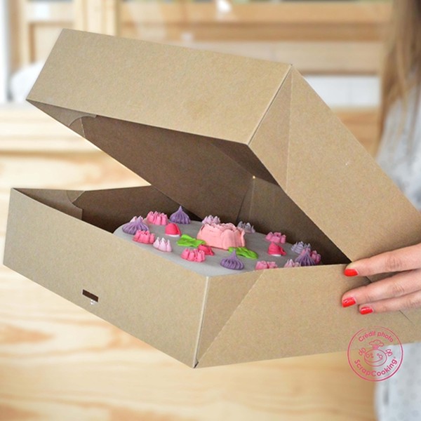 Lot de boîtes en carton pour gâteaux - 32 x 32 x 8 cm - 2 pcs - Photo n°3