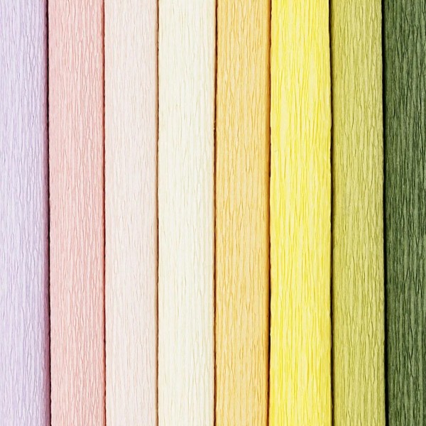 Assortiment de papier crépon - Couleurs pastel - 25 x 60 cm - 8 rouleaux - Photo n°3