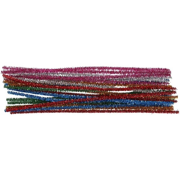 Assortiment fil chenille brillant - Multicolore - 6 mm - 30 cm - 24 pcs - Photo n°2