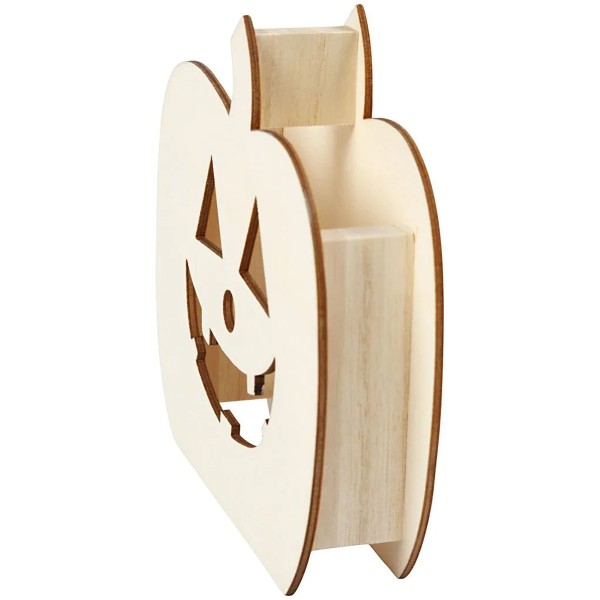 Déco Halloween - Citrouille en bois - 13,5 x 13 cm - Photo n°2
