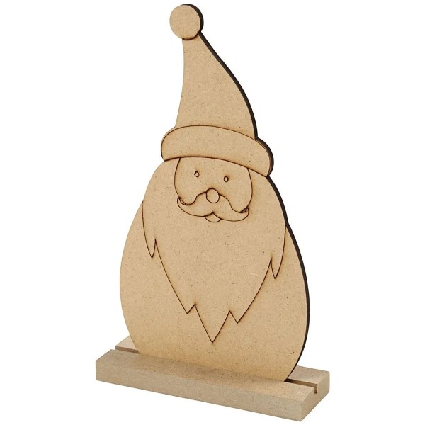 Déco de Noël en bois à poser - Père Noël - 15 x 7 cm - 1 pce - Photo n°1