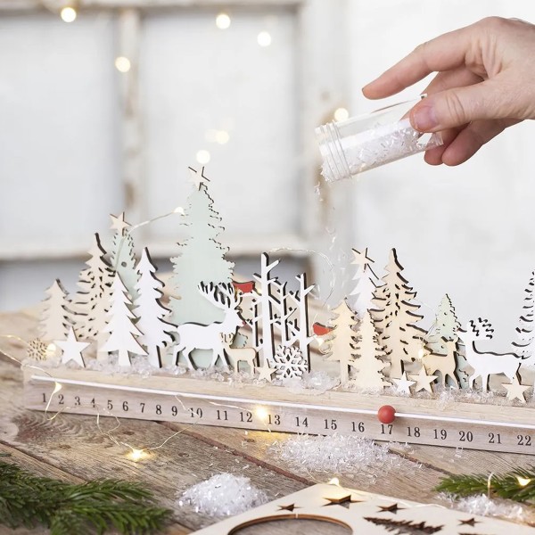 Calendrier de compte à rebours de Noël calendrier en bois de Noël  photographie prop bloc calendrier